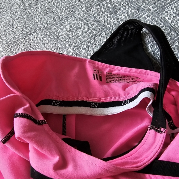 VSX Victoria Secret Racerback Tank Pink and Black W/ Built-in Sports Bra - Small - Picture 10 of 16